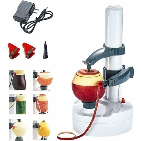 Éplucheur de pommes de terre électrique automatique, éplucheur de légumes,  fruits et légumes, outil d'épluchage de cuisine en acier inoxydable [1