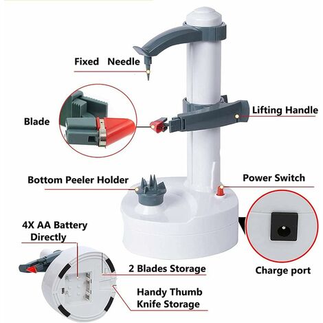 Machine à éplucher électrique, éplucheur De Pommes De Terre Automatique  Humanisé Pour La Cuisine Blanche