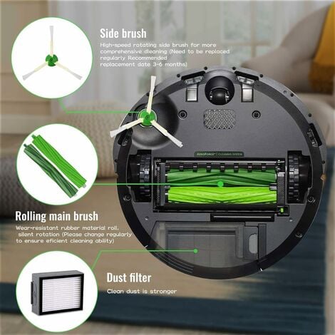 Pack accessoires pour iRobot Roomba j7+-j7-i8+-i8-i7+-i7-i6-i5-i4-i3-E5-E6-E7  Filtres-brosses-rouleaux extracteurs Phonillico® - Cdiscount Jardin