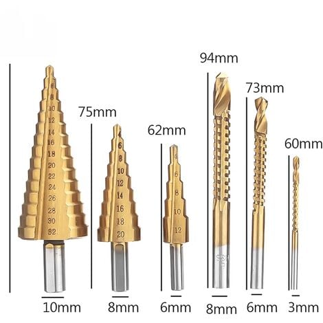 Fraise pour métal/bois, foret pour cône métallique 32MM, forets en Cobalt 6  pièces/ensemble