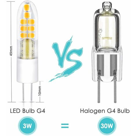 Ampoules G4 Led 3W 12V,Ampoule Hotte Aspirante Équivalent 30W Halogène  Lampe,3000K Blanc Chaud Halogènes Lampes,Non Dimmable [J1927]