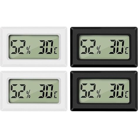 Mini Thermometre Interieur Numrique, Hygrometre Portable Professionnel  Grand Cran Avec Horloge, Thermomtre Blanc Prcis, Hygromtrepour La Maison,  Cham