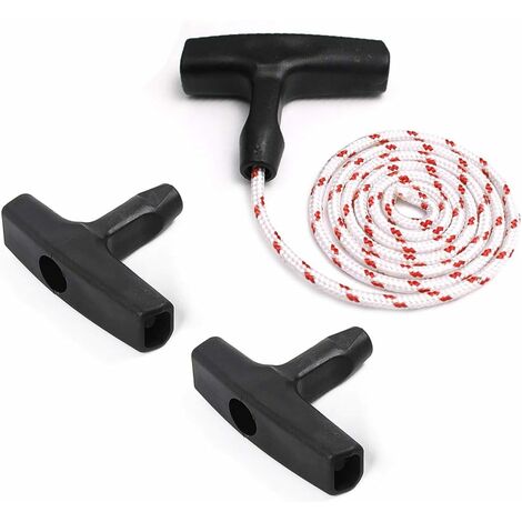 Corde Lanceur Tondeuse 3 Mètres Avec 2 Poignées - En Nylon, Pour Tondeuse, Débroussailleuse, Tronçonneuse
