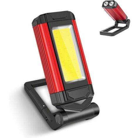 Mini Lampe Torche LED Rechargeable COB Avec Support Pliable Et