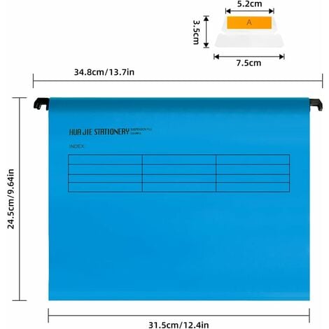 Dossiers Suspendus A4 en Polypropylène Lot de 12 - Onglets pour une organisation efficace couleurs mélangées