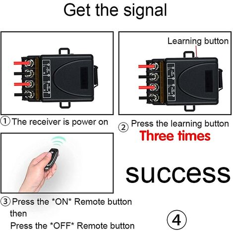 220V AC 2 Canaux Sans fil Commutateur de Télécommande, Récepteur RF Module  de Relais 433 mhz avec émetteur Marche/Arrêt pour Porte deGarage, Lumière,  Usage Domestique
