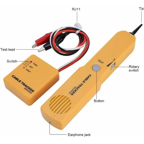 Testeur de câble réseau - Détecteur de câble électrique - Localisateur de  ligne RJ11 - Pour câble réseau