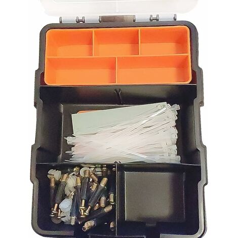 Boîte de rangement pour outils en plastique, boîte pour organisateur  portable imperméable et imperméable avec compartiment séparateur ajustable  et amovible pour outils, vis, clous, rivets, boulons : : Bricolage