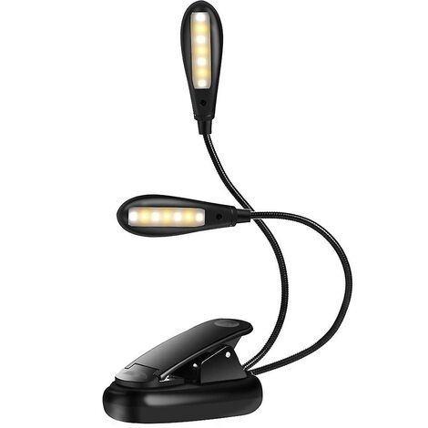 Lampe de lecture rechargeable à 14 leds, lampe de pupitre, 3 luminosités