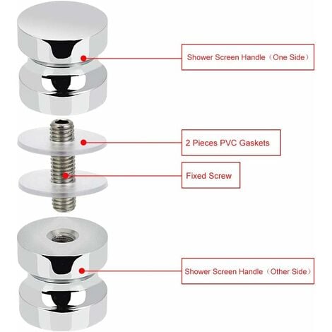 Poignées de Porte de Douche en Acier Inoxydable - Pour Portes en Verre (Lot de 2)