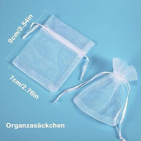 Sachets Dragées Sachets En Organza Blancs - Lot De 100 Sacs 10x15