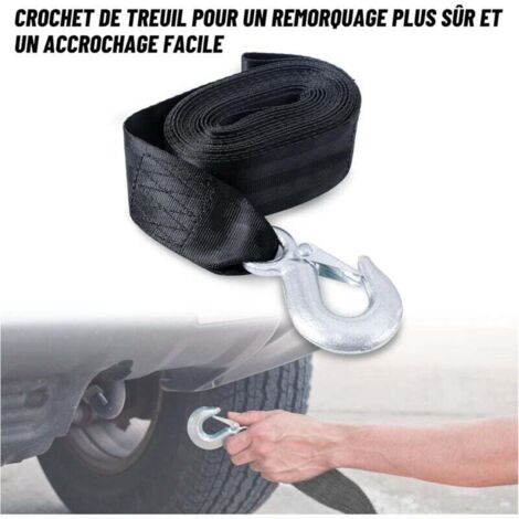 Sangle De Treuil Pour Bateau Fockety - Polyester 6M Avec Crochet - Remorquage Sécurisé - Pour Remorques