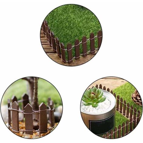 Kit 3 Pièces Clôture De Jardin Miniature Avec Lumières Et Pelouse – Blanc, 90 Cm | Pour Maisons De Poupée, Décoration DIY