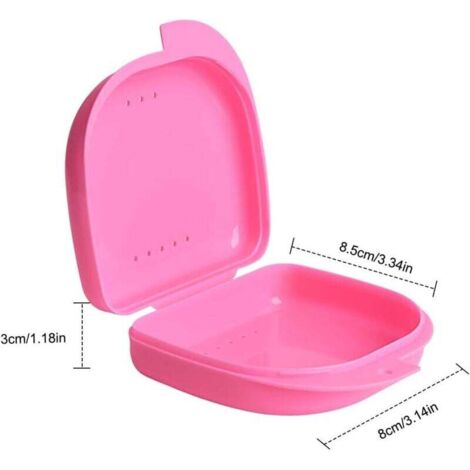 Boîte De Rangement Pour Appareil Dentaire – Fermeture Magnétique, PP Solide – Pour Gouttières, Prothèses – Rose