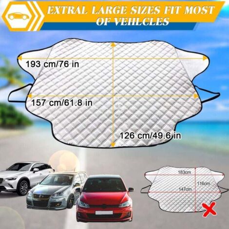 Couverture Pare-brise Magnétique – 193x126 Cm – Protection UV, Neige, Gel – Universelle, Pliable, Avec Sac