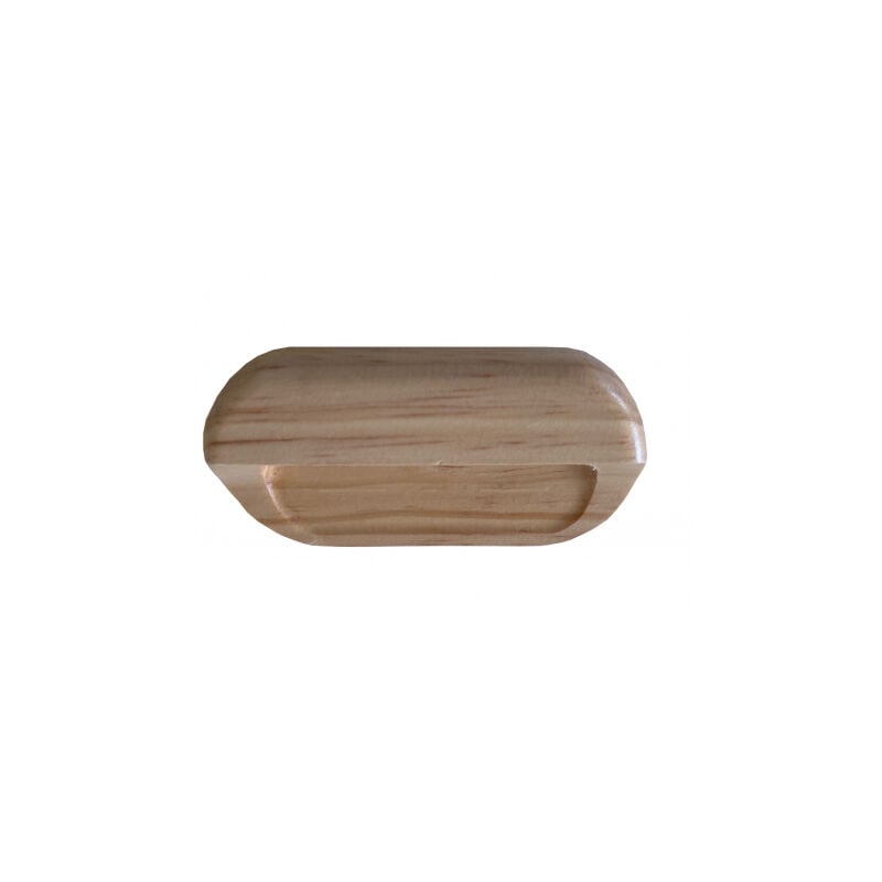 Poignée de meuble en bois vernis entraxe 96mm, COQUILLE