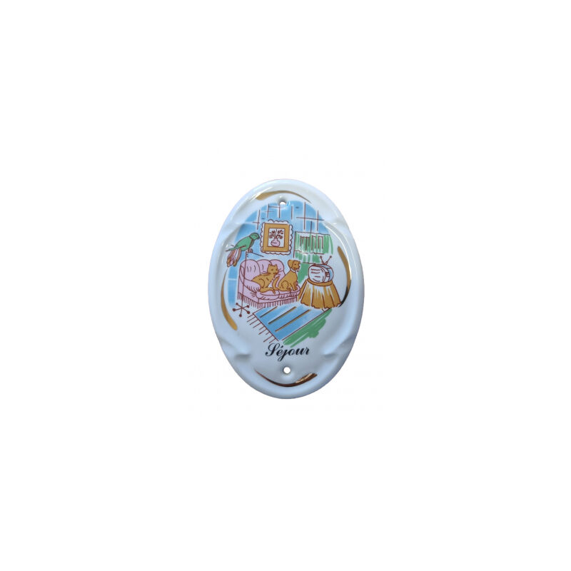 Signalétique porte intérieure en porcelaine de 12x8mm, SEJOUR
