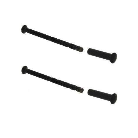 Ouvre&Déco – Lot de 2 vis relieuses noires 4x90 mm – Têtes bombées fendues pour finition soignée – Fixation esthétique pour menuiserie