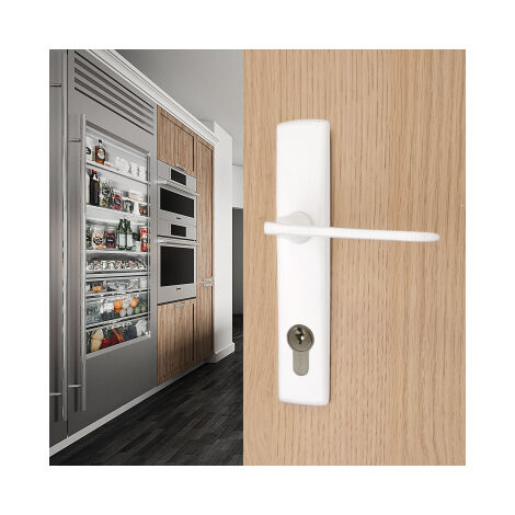 Ouvre&Déco – 2 poignées de porte TOM cylindre, zamak blanc entraxe 165 mm (1/3)