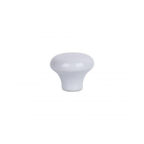 Ouvre&Déco – Bouton de meuble en porcelaine blanche Ø 35 mm – ROND – Pour bois dur – Vis M4 sécable pour installation facile
