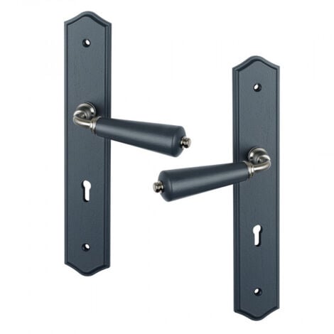 Ouvre&Déco - 2 poignées de porte HONFLEUR Cle, Bois gris anthracite entraxe 195 mm