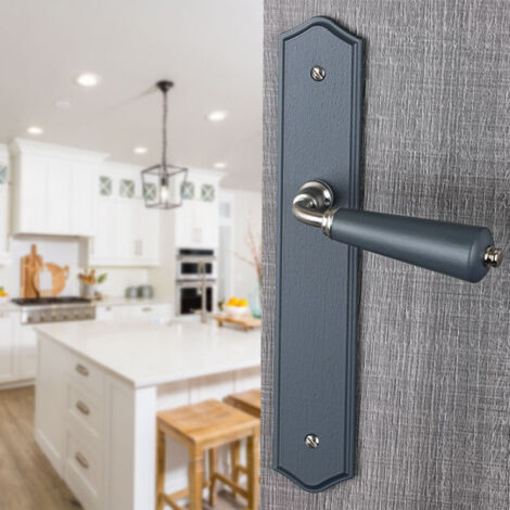 Ouvre&Déco – Poignées de porte HONFLEUR sans trou – Bois gris anthracite – Entraxe 195 mm – Design cylindrique ergonomique pour confort optimal