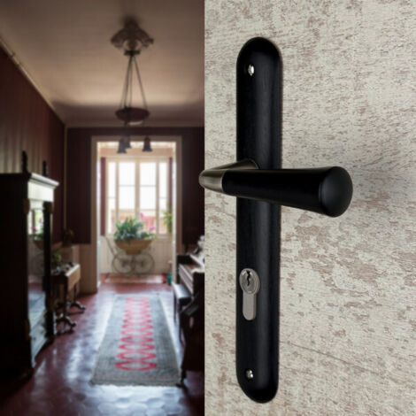 Ouvre&Déco – Poignées de porte d'intérieur CLÉO – 2 pièces en bois noir – Entraxe 195 mm – Forme ronde pour installation simple
