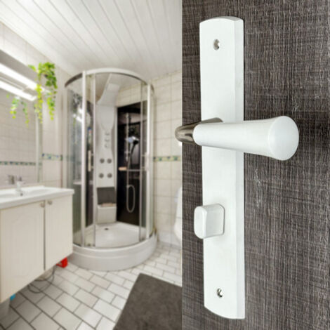 Ouvre&Déco – Paire de poignées de porte ISIS en bois blanc – Forme ronde – Entraixe 195 mm – Compatible avec serrures multipoints