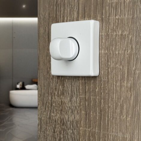 Ouvre&Déco – 2 rosaces de poignée de porte carrées MIRA verrou condamnation, Aluminium blanc mat