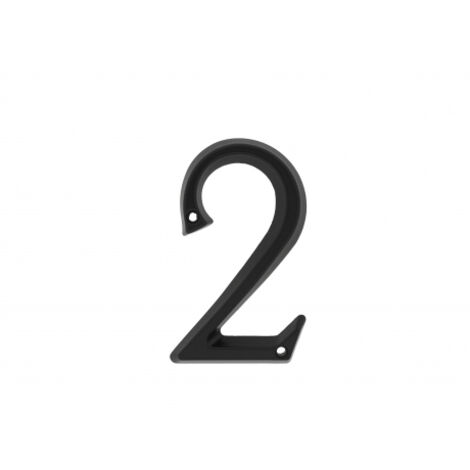Ouvre&Déco – Signalétique numéro de rue 2 en zamak noir de 95mm, RUSTIQUE