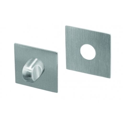 Ouvre&Déco – 2 rosaces carré de poignée de porte intérieure VELOX FIX fonction condamnation/décondamnation en Inox,  PLANO
