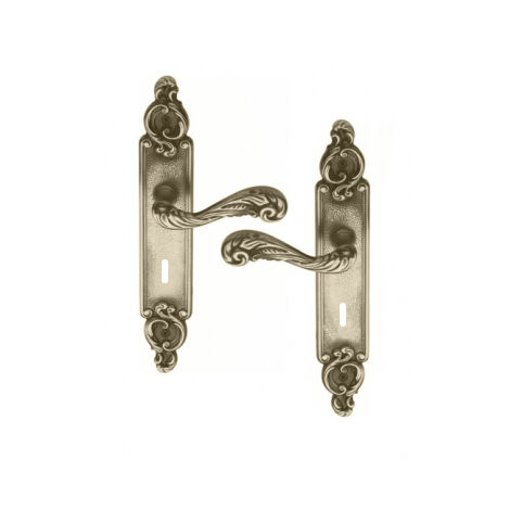 Ouvre&Déco – Poignées de porte SULLY entrée de clé – Laiton nickel mat – Entraxe 195 mm – Garniture complète pour serrure de confidentialité