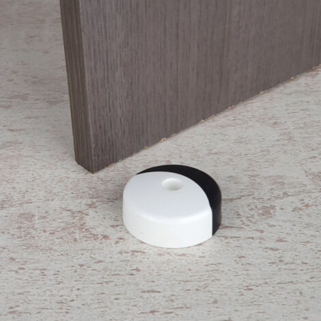 Ouvre&Déco – Butée de porte sol DUO, Caoutchouc bicolore blanc-noir
