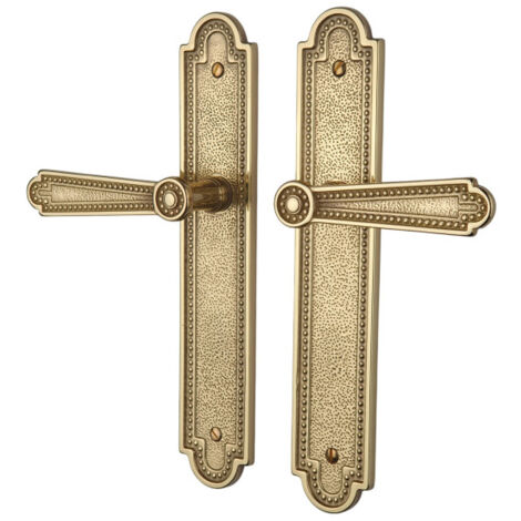 Ouvre&Déco - 2 poignées de porte CHENONCEAUX sans trou, Laiton poli entraxe 195 mm