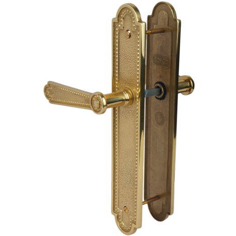 Ouvre&Déco - 2 poignées de porte CHENONCEAUX sans trou, Laiton poli entraxe 195 mm