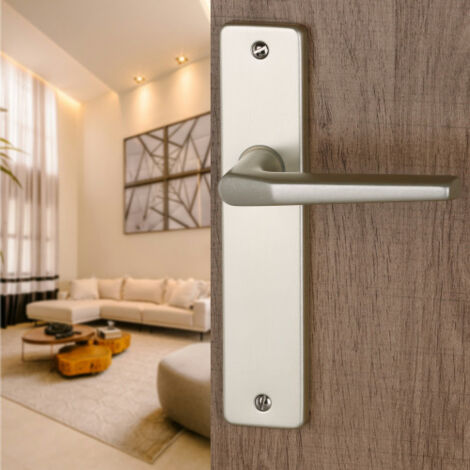 Ouvre&Déco – Poignées de porte d'intérieur CHAMONIX – Aluminium F2 – Entraxe 165 mm – Sans trou – Design élégant pour portes intérieures