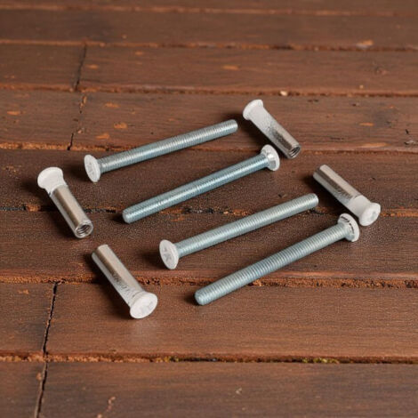 Ouvre&Déco – Lot de 4 vis relieuses M4 x 45 mm – Métal blanc – Fixation pour poignées de porte – Épaisseur 39 à 50 mm