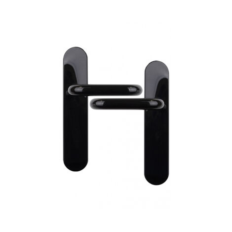 Ouvre&Deco – Poignées de porte tubulaires sans trou – Lot de 2 – Nylon noir 195 mm – Entraxe 195 mm – Fixation invisible pour esthétique moderne (1/2)