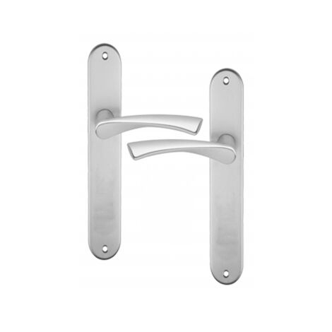 Ouvre&Déco – Poignée de porte intérieure design en Aluminium anodisé argent F1 sur plaque BdC entraxe 195 mm, MILANO