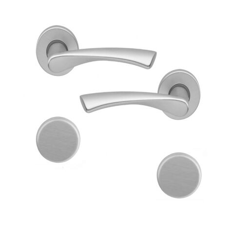 Ouvre&Déco – Poignée de porte intérieure design en Aluminium anodisé argent F1 sur rosace ronde Aveugle, MILANO