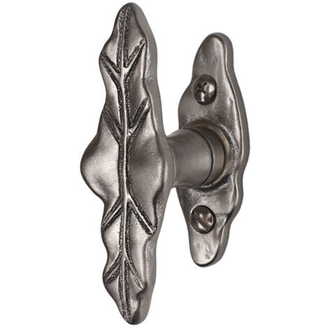 Ouvre&Déco - Poignée de fenêtre crémone Aluminium vieil argent, FEUILLE