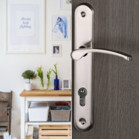 Ouvre&Déco – 2 poignées de porte EVA cylindre, aluminium nickel mat entraxe 195 mm