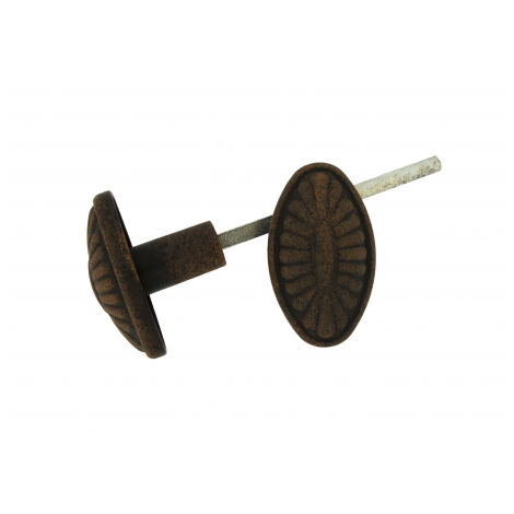 Ouvre&Déco – Boutons de portail en fonte imitation fer forgé – Finition époxy rouille – Carré de 6 mm – Pour utilisation extérieure