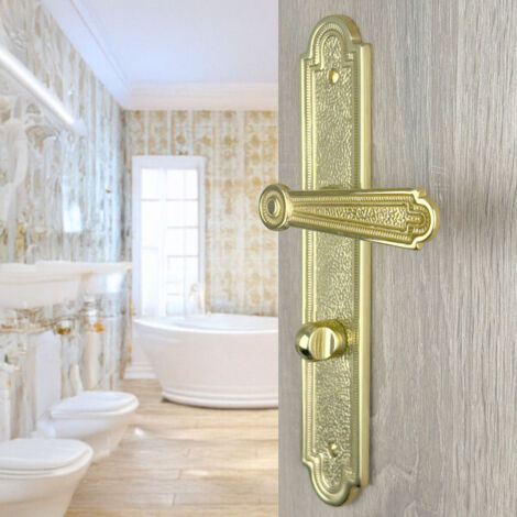 Ouvre&Déco – Poignée de porte condamnation REGENCE – Laiton poli – Entraxe 195 mm – Design élégant pour espaces intérieurs