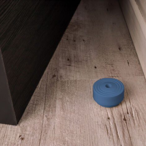 Ouvre&Déco – Butée de porte sol ROND, Caoutchouc bleu