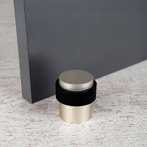 Ouvre&Déco – Butée de porte sol cylindrique en aluminium anodisé doré – Anneau caoutchouc noir absorbant chocs – Usage intensif pour protection durable