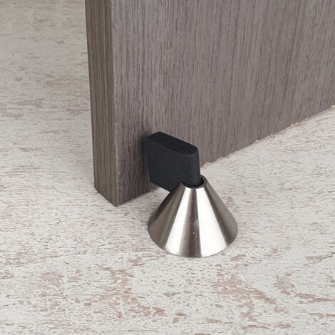 Ouvre&Déco – Butée de porte sol PYRAMIDE, Zamak gris nickel mat