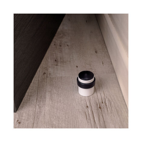 Ouvre&Déco – Butée de porte sol CYLINDRIQUE, Aluminium blanc