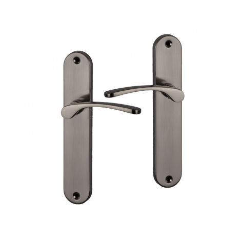 2 poignées de porte d'intérieur Aluminium nickel mat sans trou