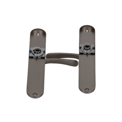 2 poignées de porte d'intérieur Aluminium nickel mat sans trou